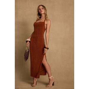 12th Tribe Melani Terracotta Midi Dress Size LL